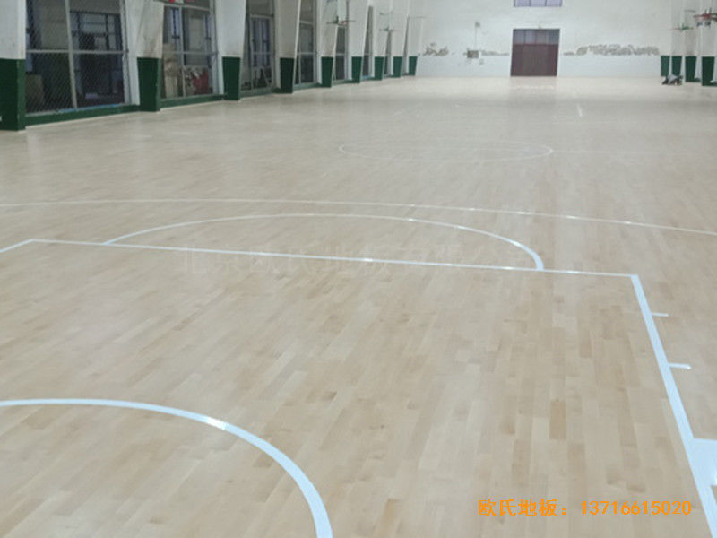 河北滄州體育學(xué)?；@球館體育地板施工案例3