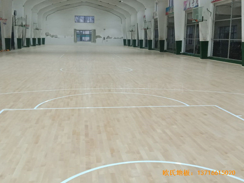 河北滄州體育學(xué)?；@球館體育地板施工案例5