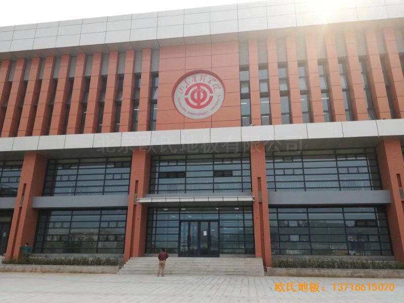 山東濟(jì)南長清山東管理學(xué)院籃球館運(yùn)動(dòng)木地板鋪設(shè)案例0